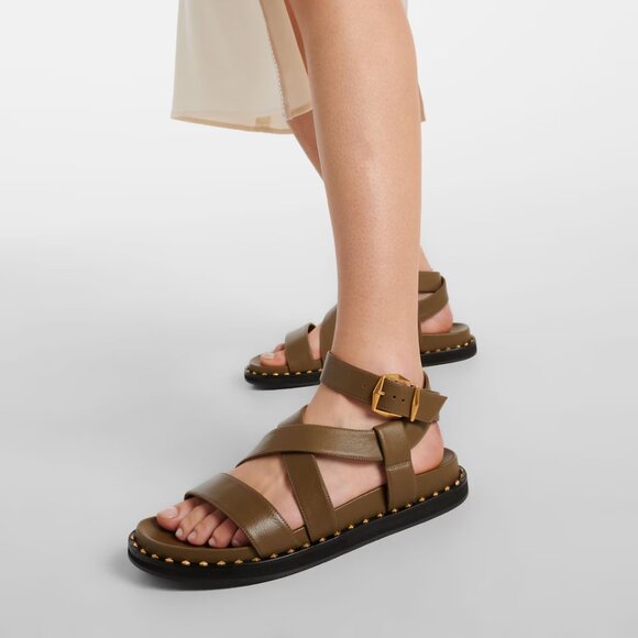 JIMMY CHOO Blaise stud-embellished leather sandals, Size 37, New in Box - Picture 2 of 6